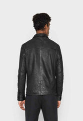 Mens_Black_Reversible_Leather_Jacket_Shirt_Model_Back