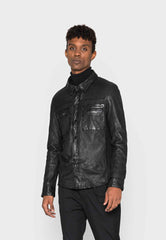 Mens_Black_Reversible_Leather_Jacket_Shirt_Model