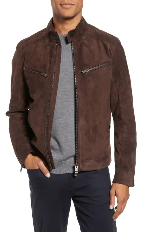 Mens Mocha Brown Suede Leather Biker Jacket – Leather Jacket Gear®