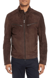 Brown Suede Leather Biker Jacket