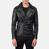 Noah Black Leather Biker Jacket Men