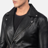 Noah Black Leather Biker Jacket Men-1