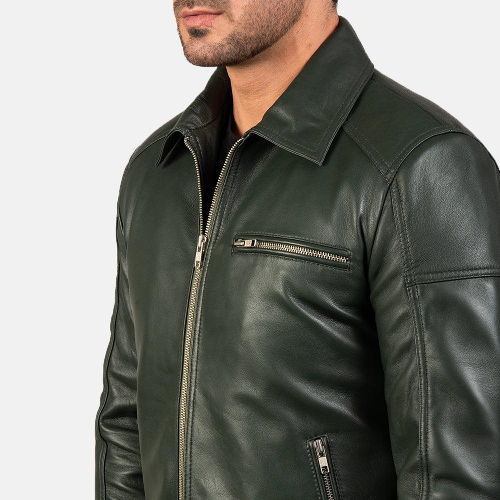 Shop Green Leather Jacket Mens at good price 