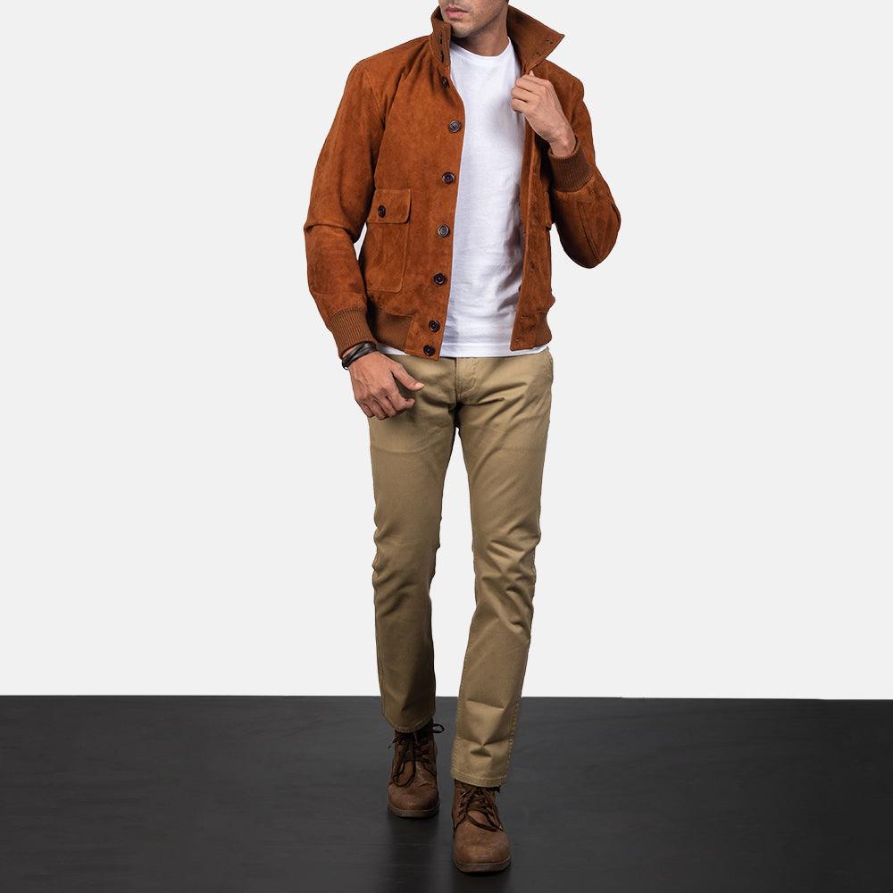 Brown Eaton Suede Leather jacket-5