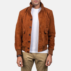 Brown Eaton Suede Leather jacket-3