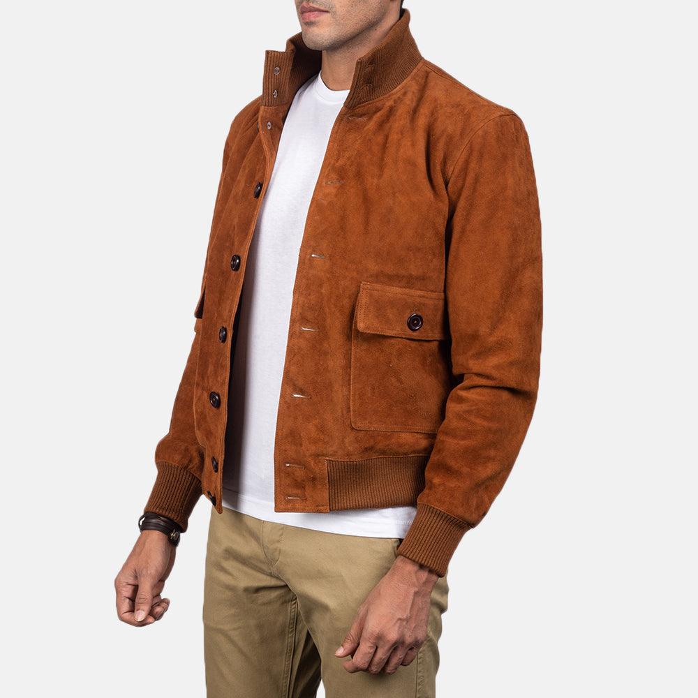 Brown Eaton Suede Leather jacket-4