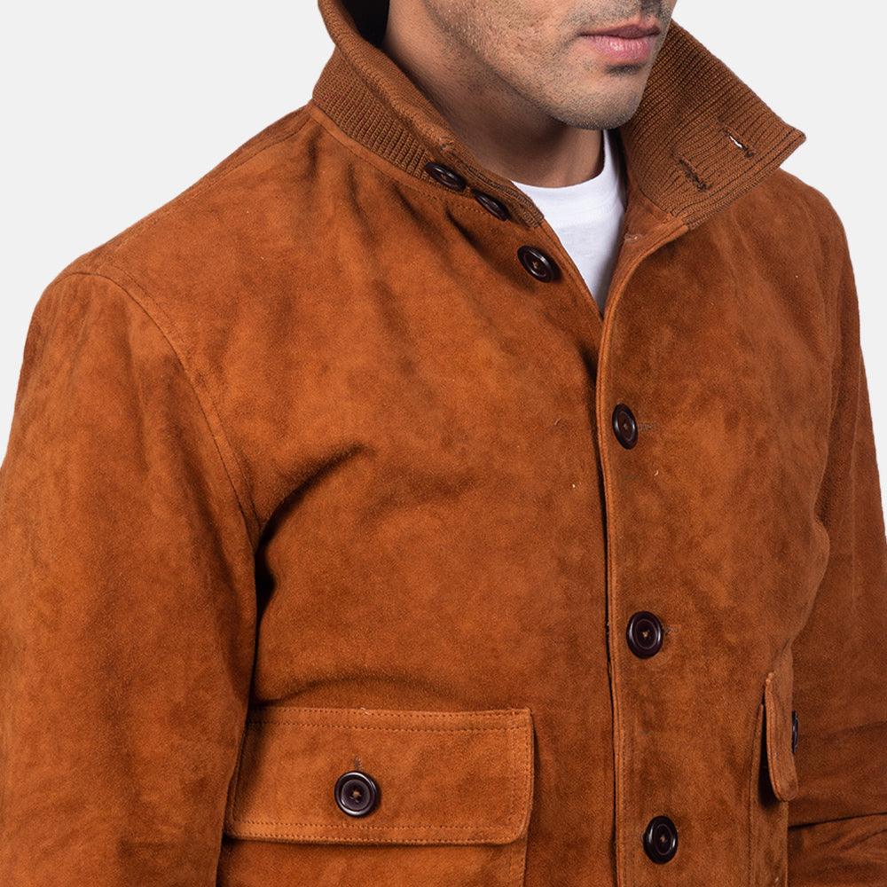 Brown Eaton Suede Leather jacket-2