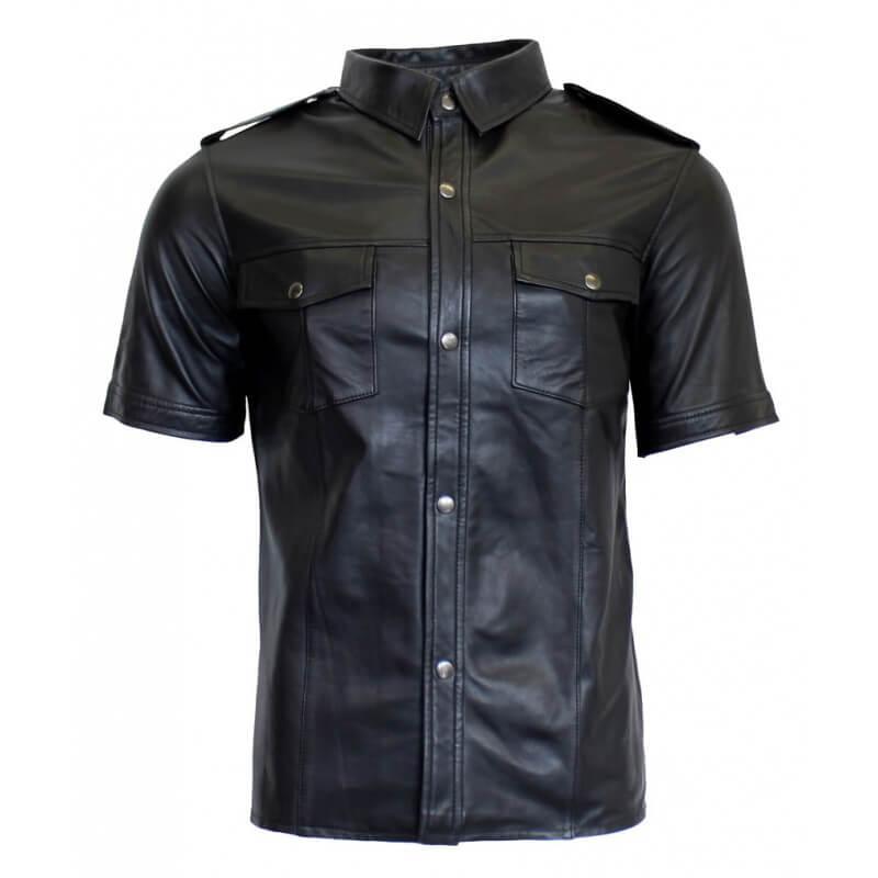 Short Sleeve Leather Shirt – Leather Jacket Gear