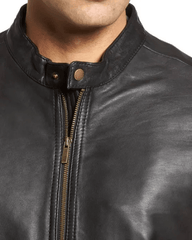 Mens Simple Casual Leather Jacket-1