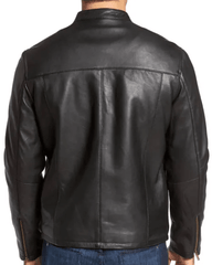Mens Simple Casual Leather Jacket-3