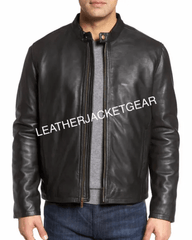 Mens Simple Casual Leather Jacket