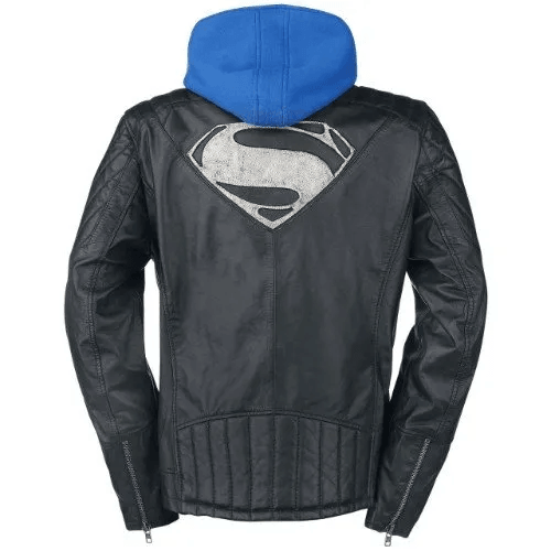 Superman Genuine Real Leather Jacket with Hoodie-1