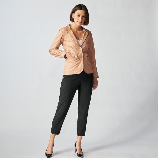Oxford Leather Jacket For Women-5