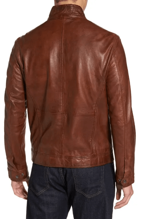 Mens Tan Brown Leather Jacket-4