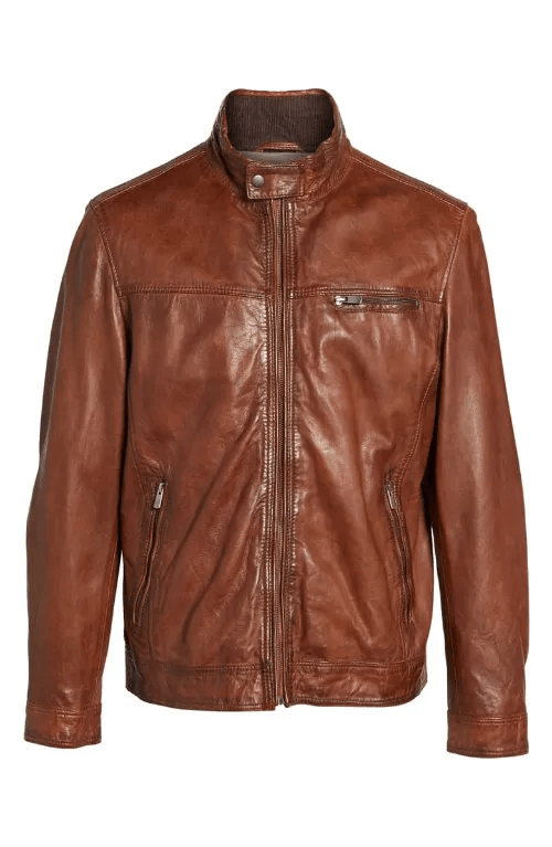 Mens Tan Brown Leather Jacket-3