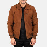 Mens Tan Suede Leather Jacket-3
