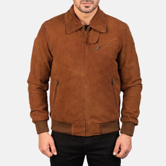 Mens Tan Suede Leather Jacket