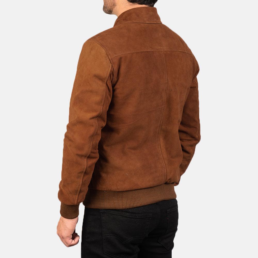 Mens Tan Suede Leather Jacket-2
