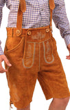 Trachten short lederhosen Dark Camel Brown-1