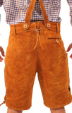 Trachten short lederhosen Dark Camel Brown-3