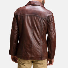 Mens Vincent Alley Brown Leather Jacket-1