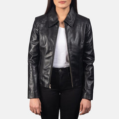 Womens Colette Black Leather Jacket-3