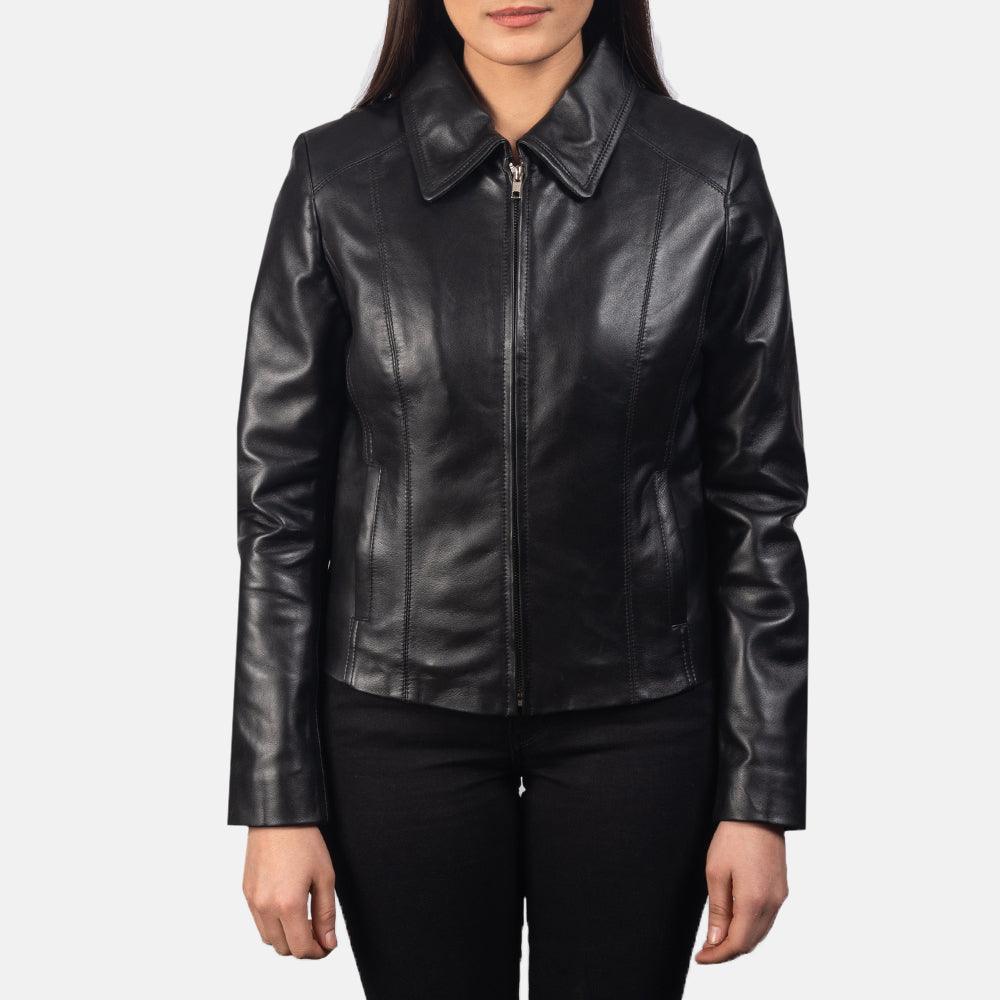 Womens Colette Black Leather Jacket