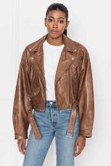 Womens-Brown-Biker-80s-Leather-Jacket-Front