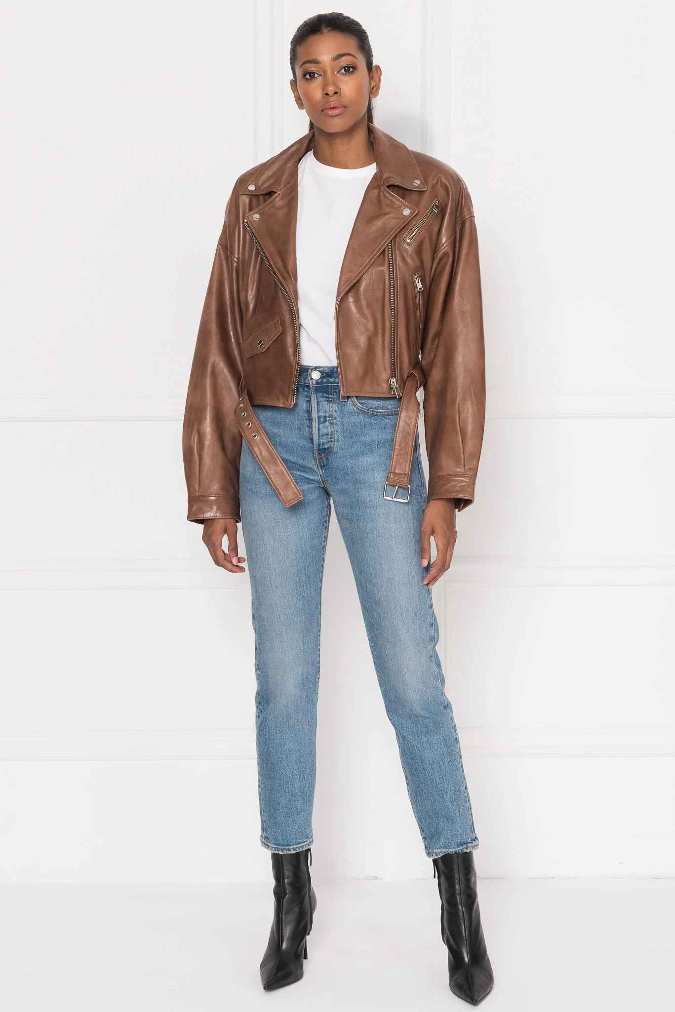 Womens-Brown-Biker-80s-Leather-Jacket