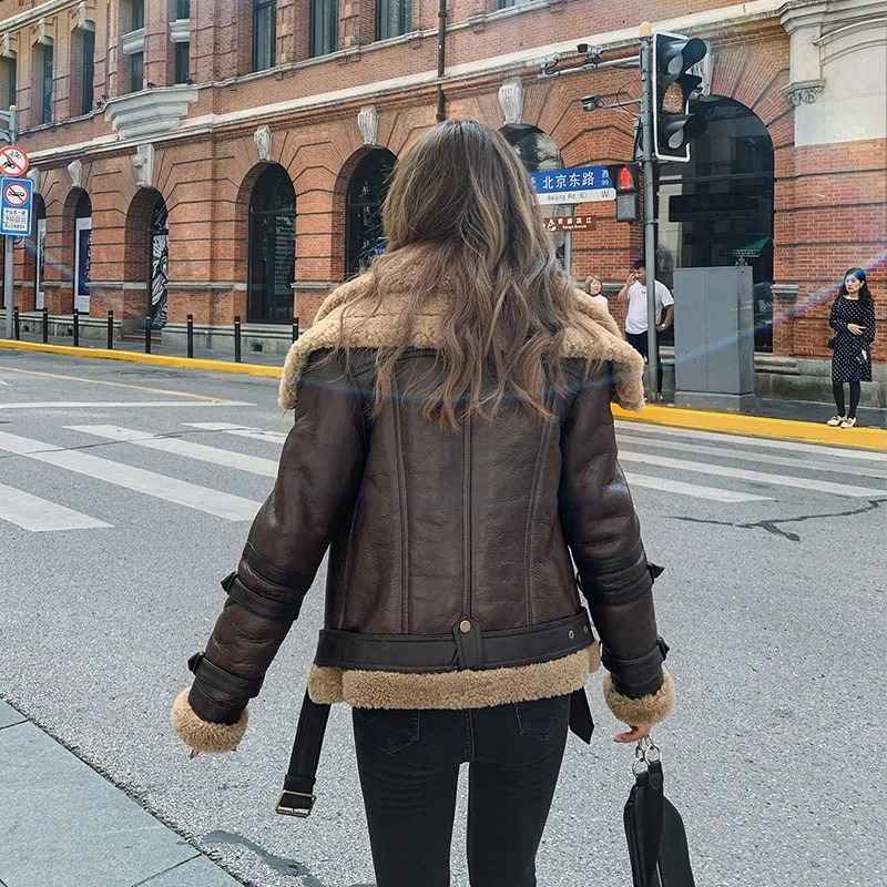 Womens-Brown-Leather-Shearling-Jacket-Back