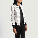 Womens-Donna-Blake-White-Leather-Bomber-Jacket-Side