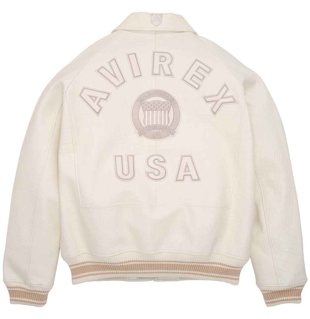 White 2025 avirex jacket