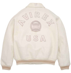 Womens-White-Avirex-Croc-Embossed-Classic-Leather-Jacket-2