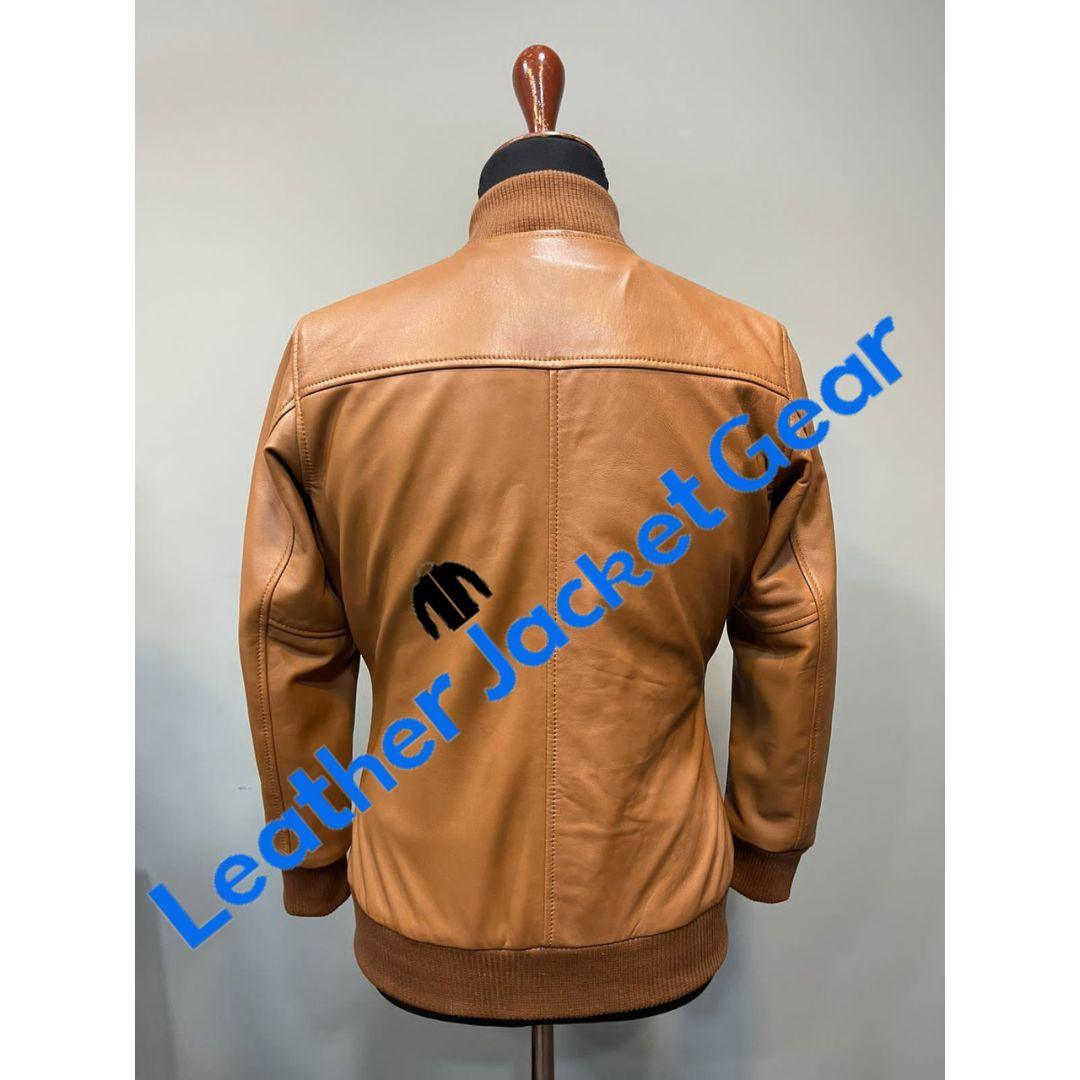 Womens Bolzano Bomber Leather Jacket Manufactured Back