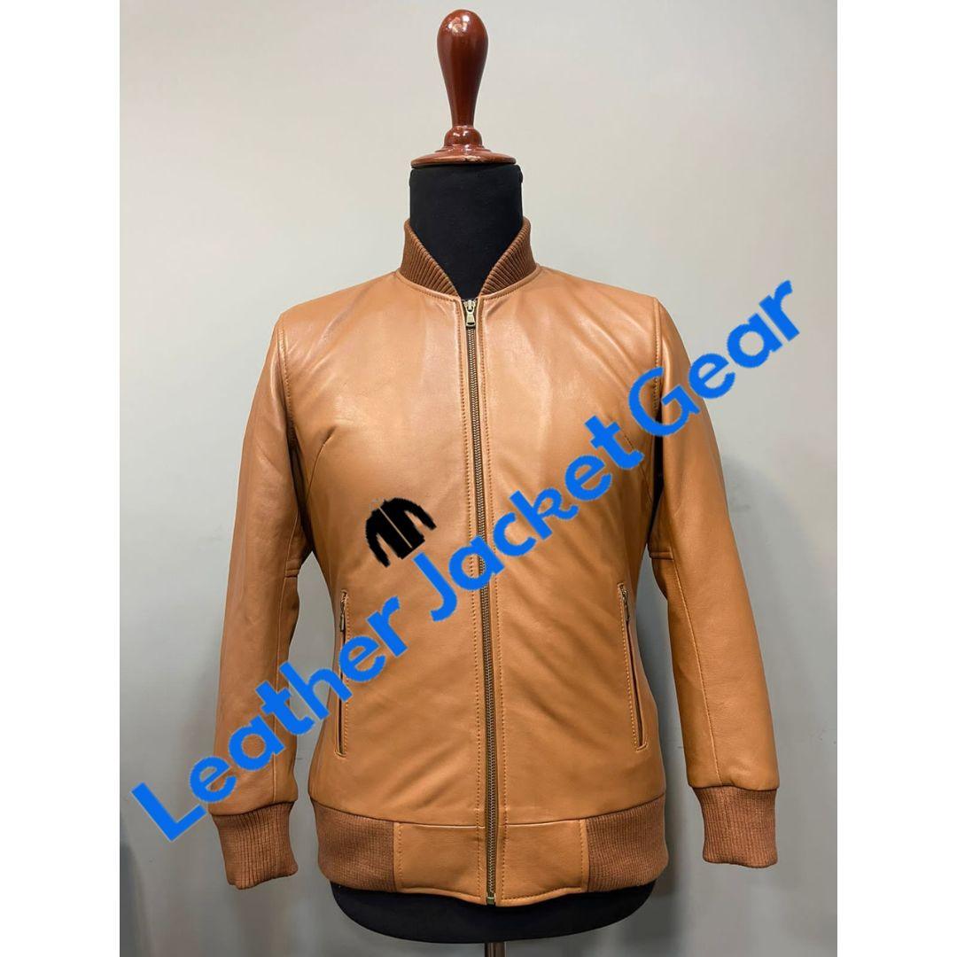 Womens Bolzano Bomber Leather Jacket Manufactured Front
