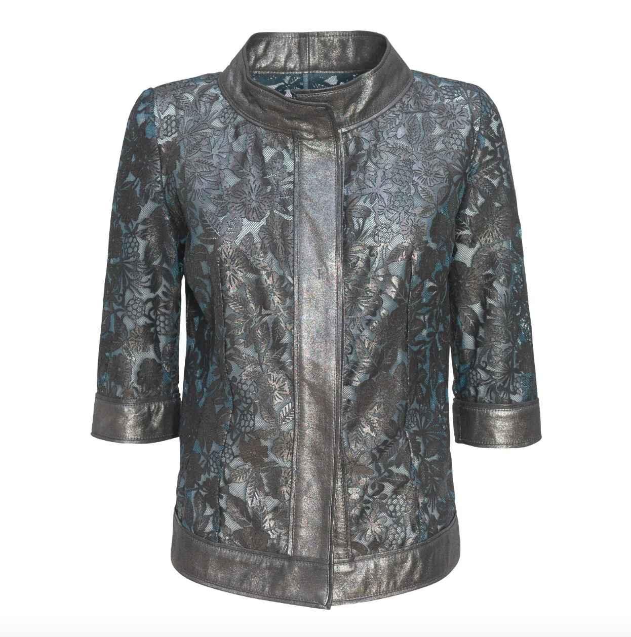 Womens Japanese Style Floral Leather Jacket