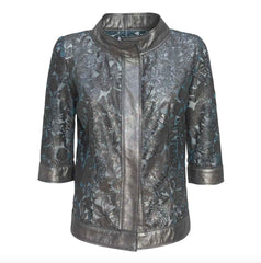 Womens Japanese Style Floral Leather Jacket