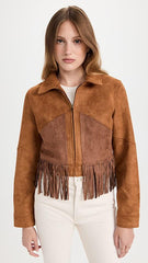 Womens The Peaking Fringe Leather Jacket-1