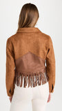 Womens The Peaking Fringe Leather Jacket-4