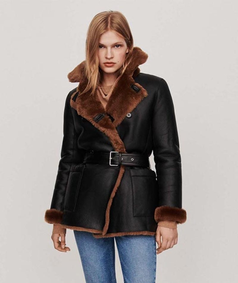 Womens_Belted_Black_Leather_Shearling_Coat_Front