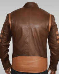 X Man Biker Wolverine Leather Jacket Back