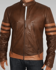 X Man Biker Wolverine Leather Jacket Front
